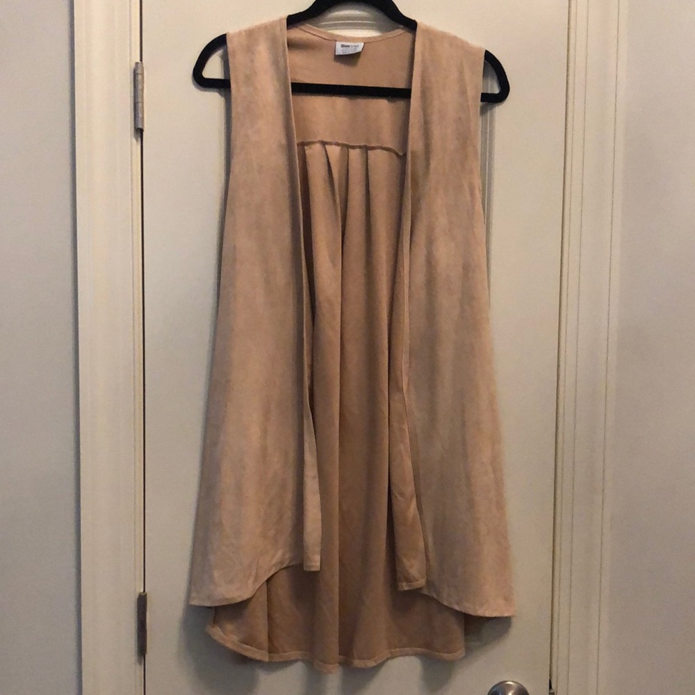 Faux Suede Long Vest